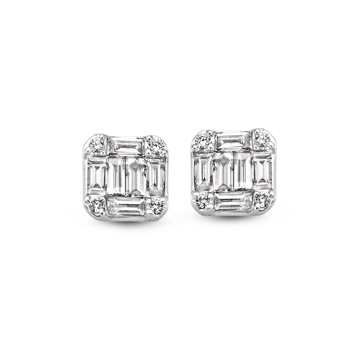 Witgouden Oorstekers met Baguette Diamanten – 14K Oorbellen voor Dames, 0.68 crt Diamant