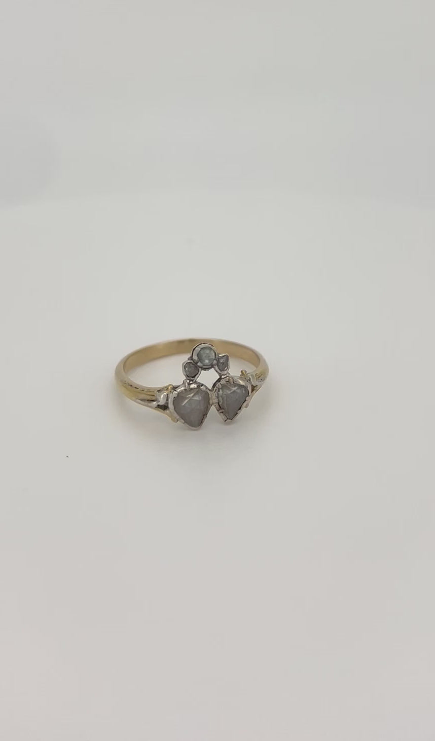 bague vintage en or diamant 14k 3.0gr