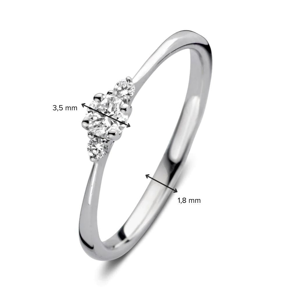 Bague Alix 0,20 crt. or blanc