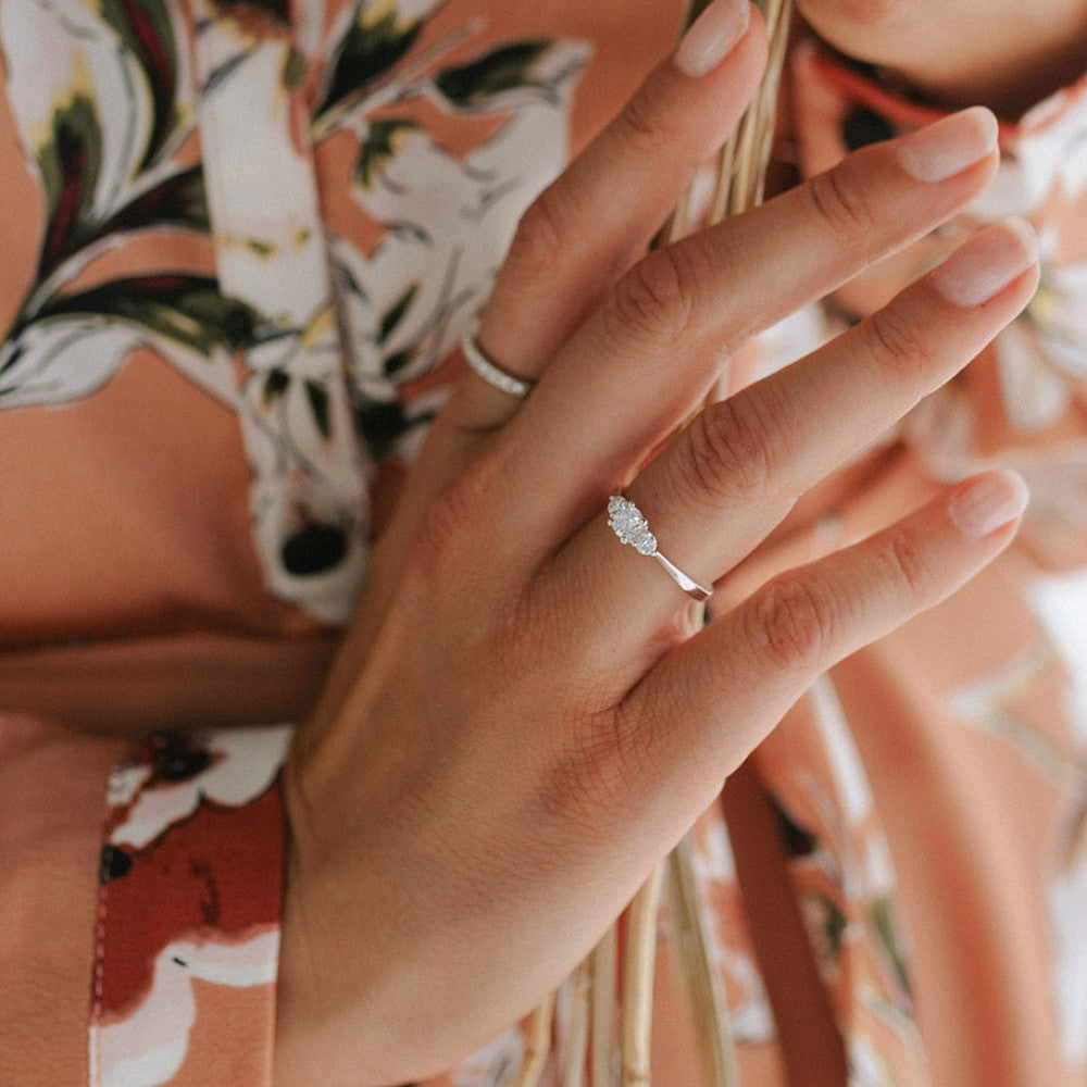 Bague Alix 0,50 crt. or blanc