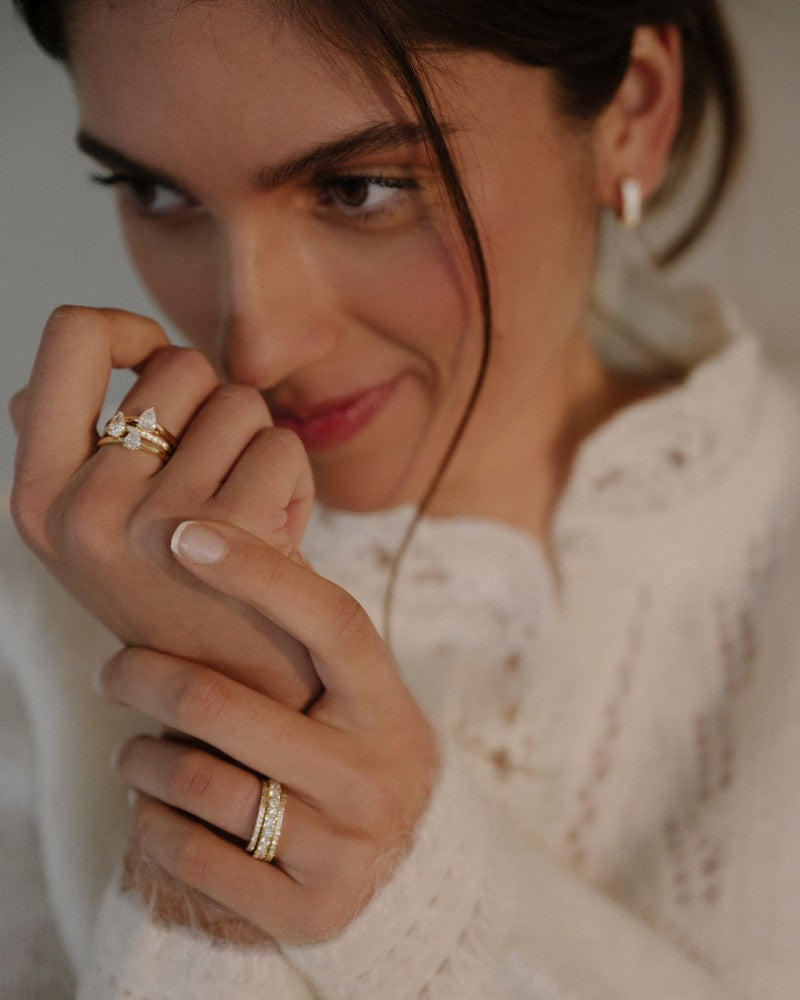 Bague Ava Royal 0,75 crt. or blanc