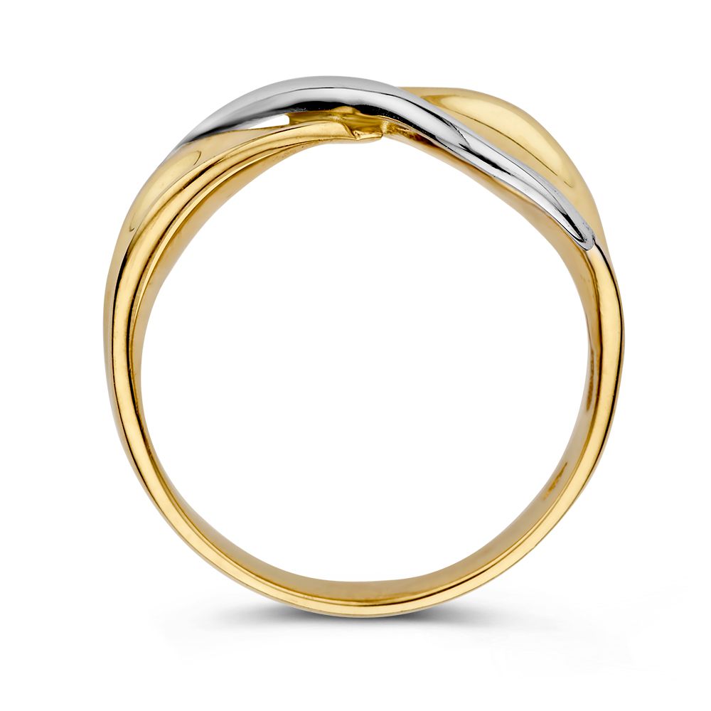 Bague pour femme bicolore en or 14 carats - Élégance en or jaune et or blanc