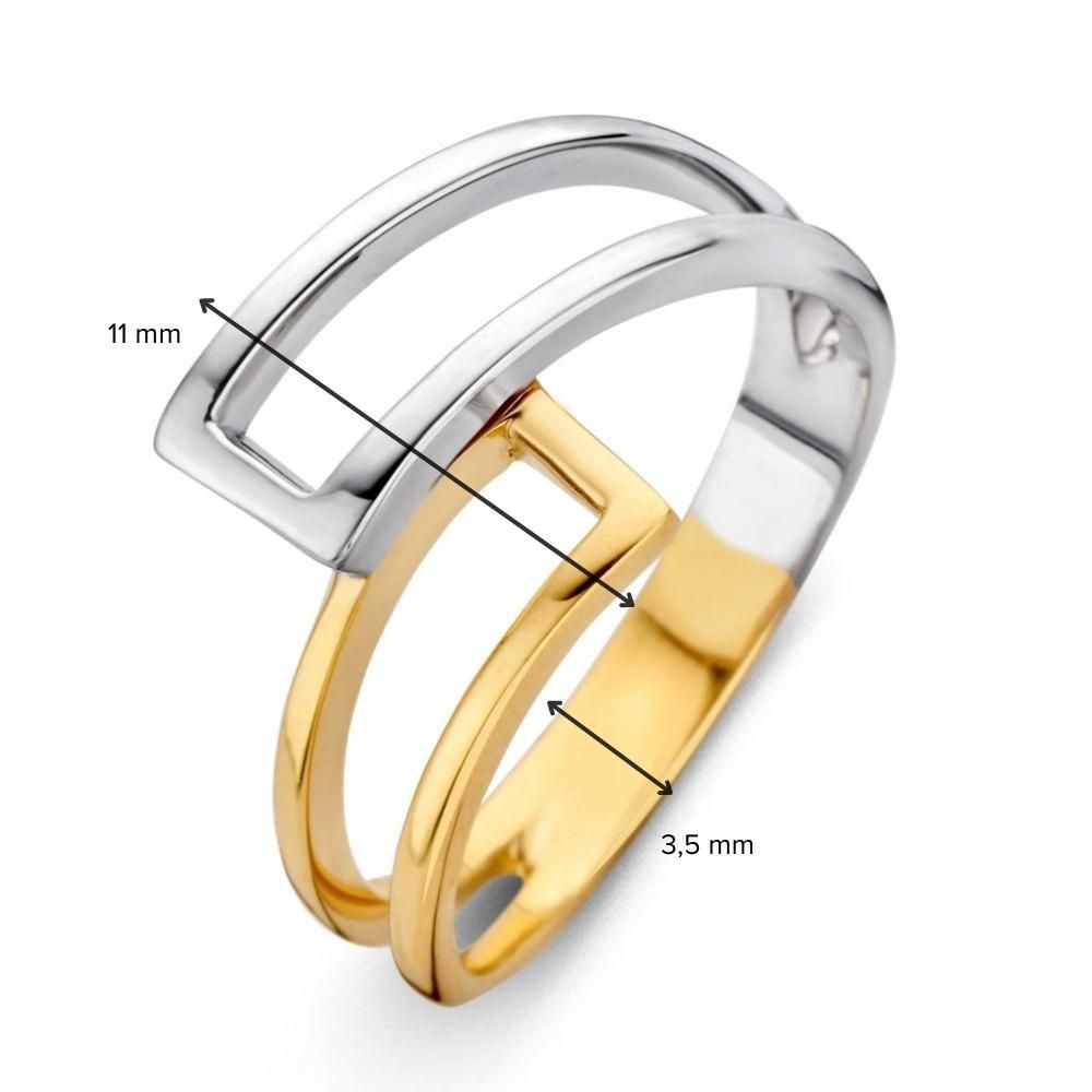Bague en Or Jaune/Blanc 14 Carats pour Femme – Van der Kooij – Livraison Gratuite