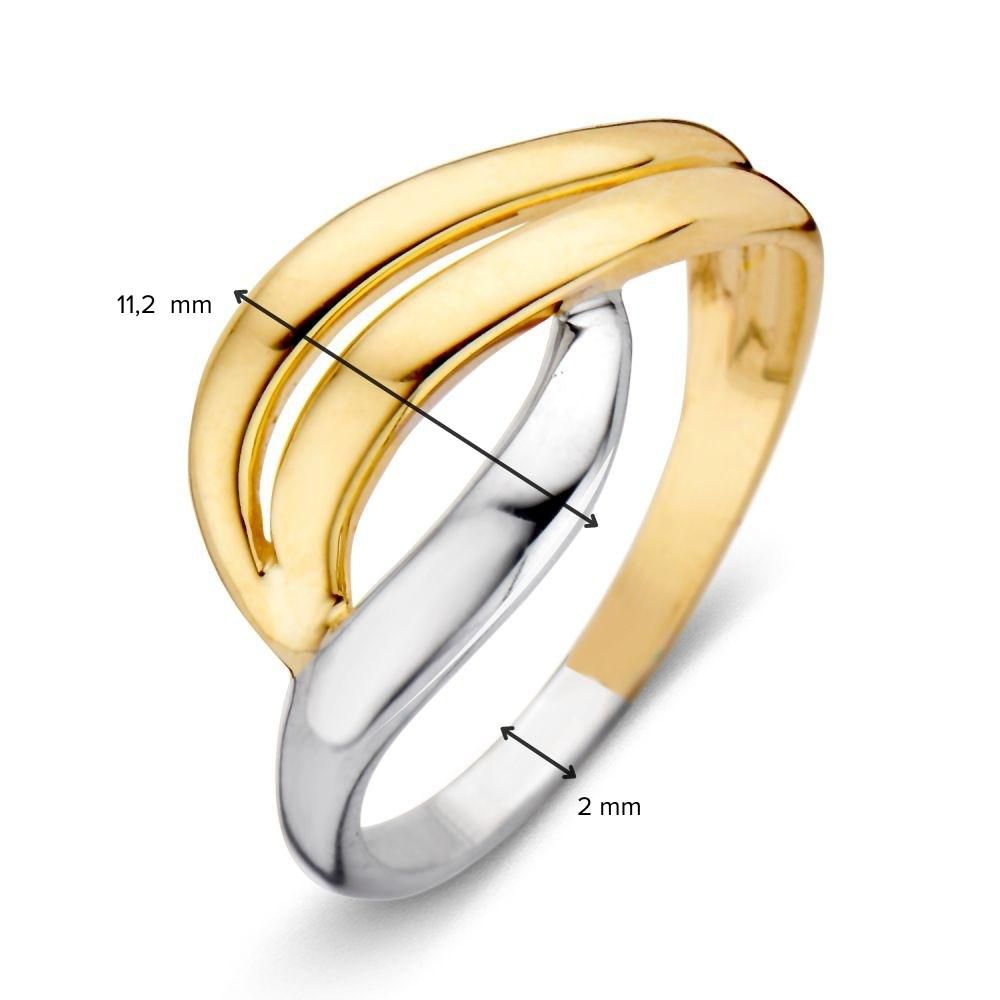 Bague pour femme bicolore en or 14 carats - Élégance en or jaune et or blanc