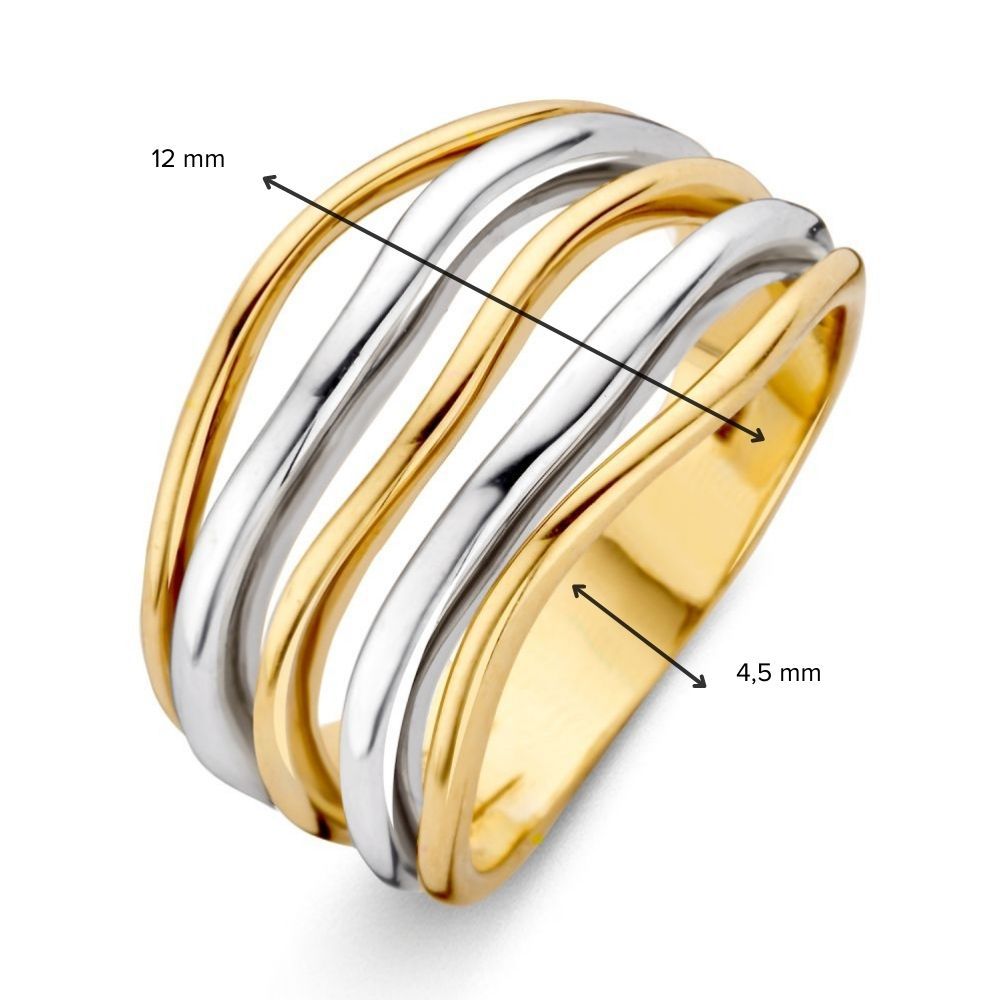 Bague en Or Jaune/Blanc 14 Carats pour Femme – Van der Kooij – Livraison Gratuite