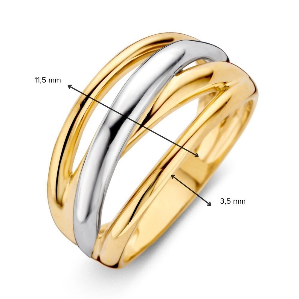 Bague en Or 14 Carats pour Femme – Or Jaune/Blanc – Van der Kooij – Livraison Gratuite