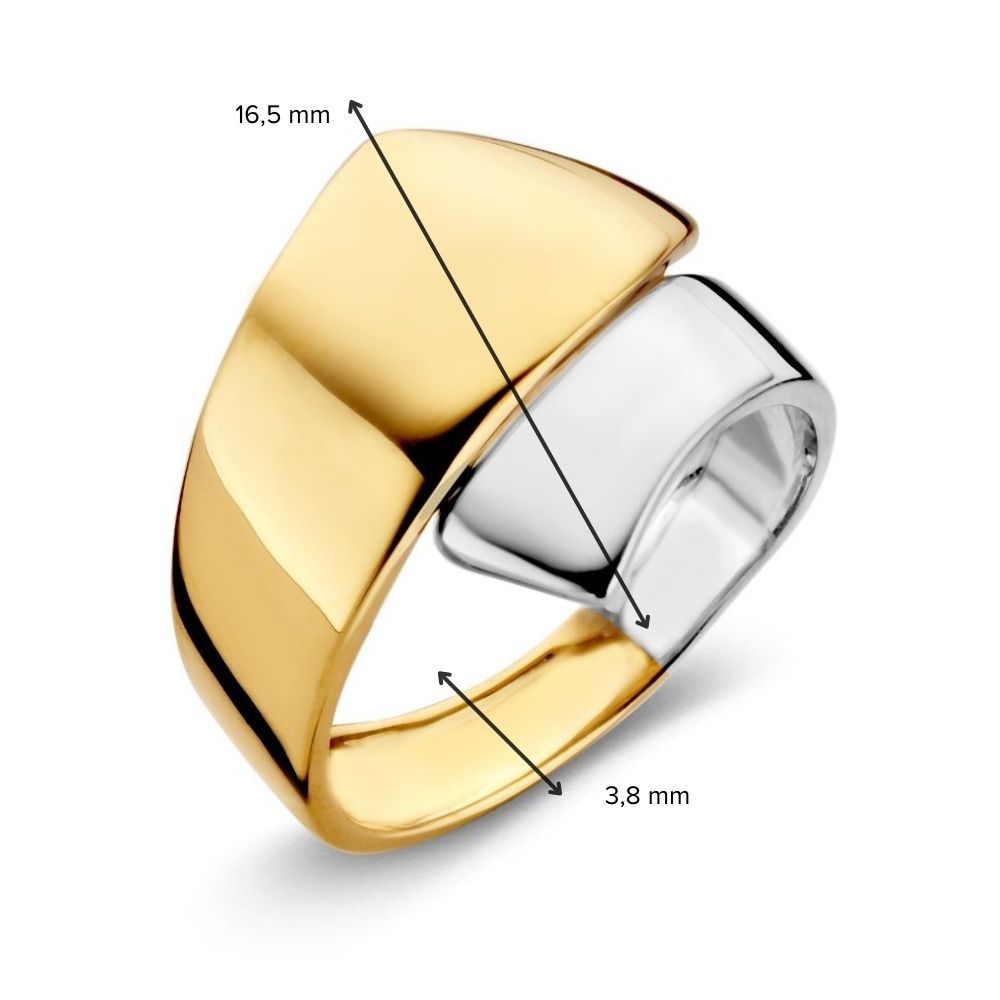 Bague pour femme bicolore en or 14 carats - Luxe en or jaune et or blanc
