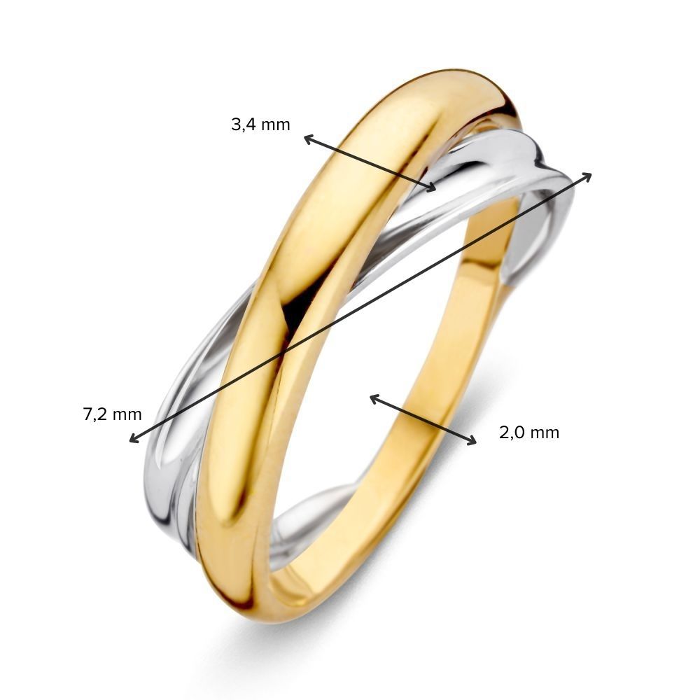 Bague pour femme bicolore en or 14 carats - Luxe en or jaune et or blanc