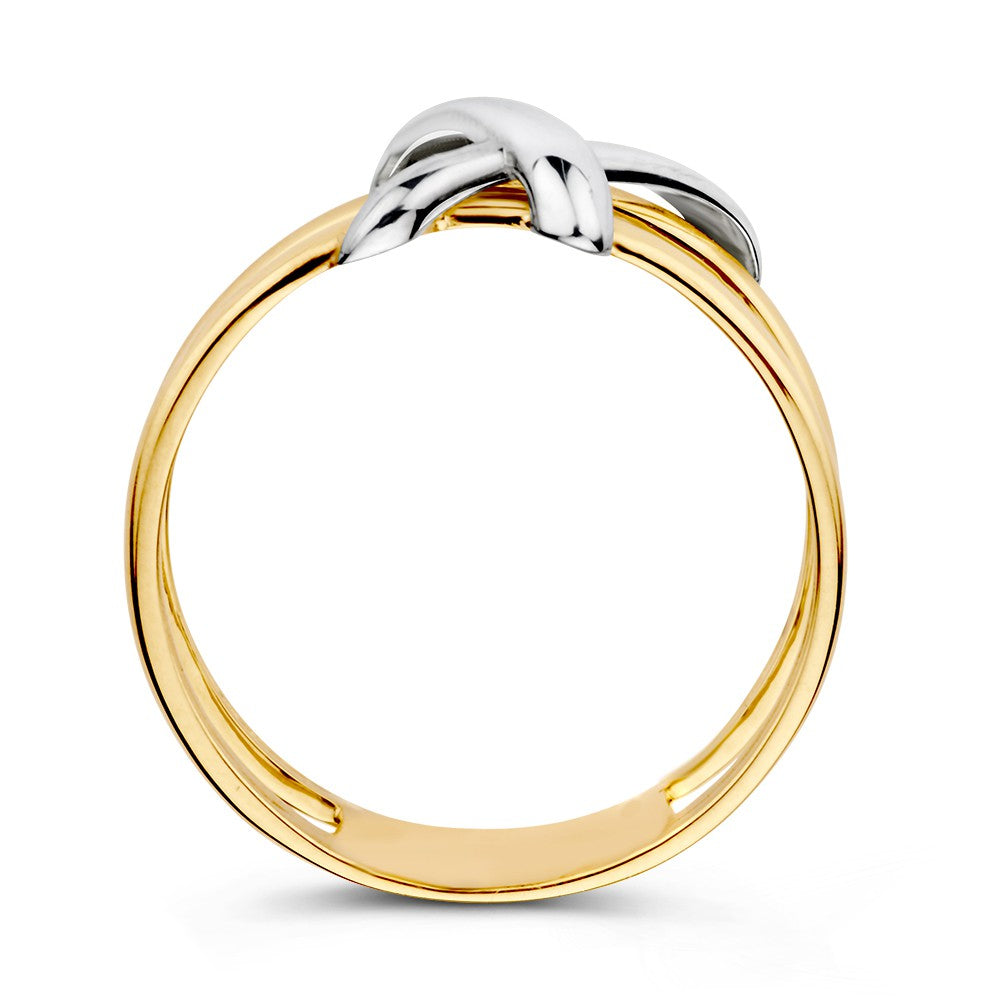Bague pour femme bicolore 14 carats – Luxe et élégance en or jaune et or blanc