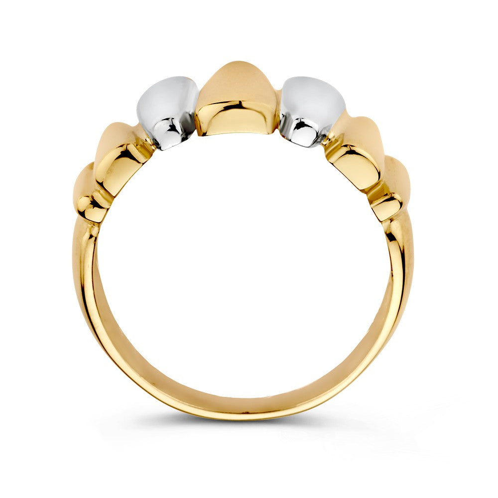 Bague pour femme bicolore 14 carats – Luxe et élégance en or jaune et or blanc