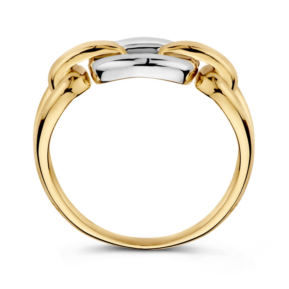 Bague en or blanc et or jaune bicolore 14 carats