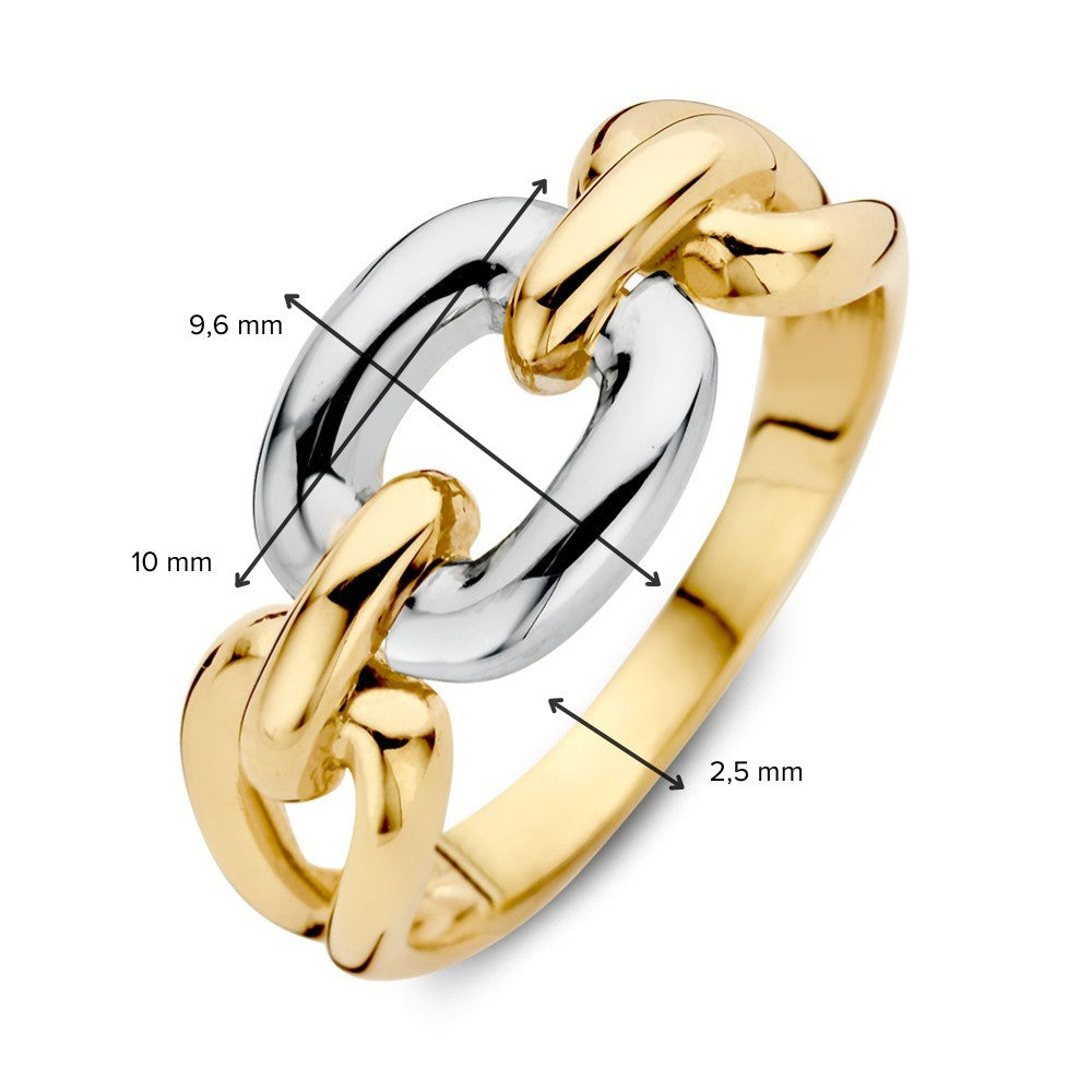 Bague en or blanc et or jaune bicolore 14 carats