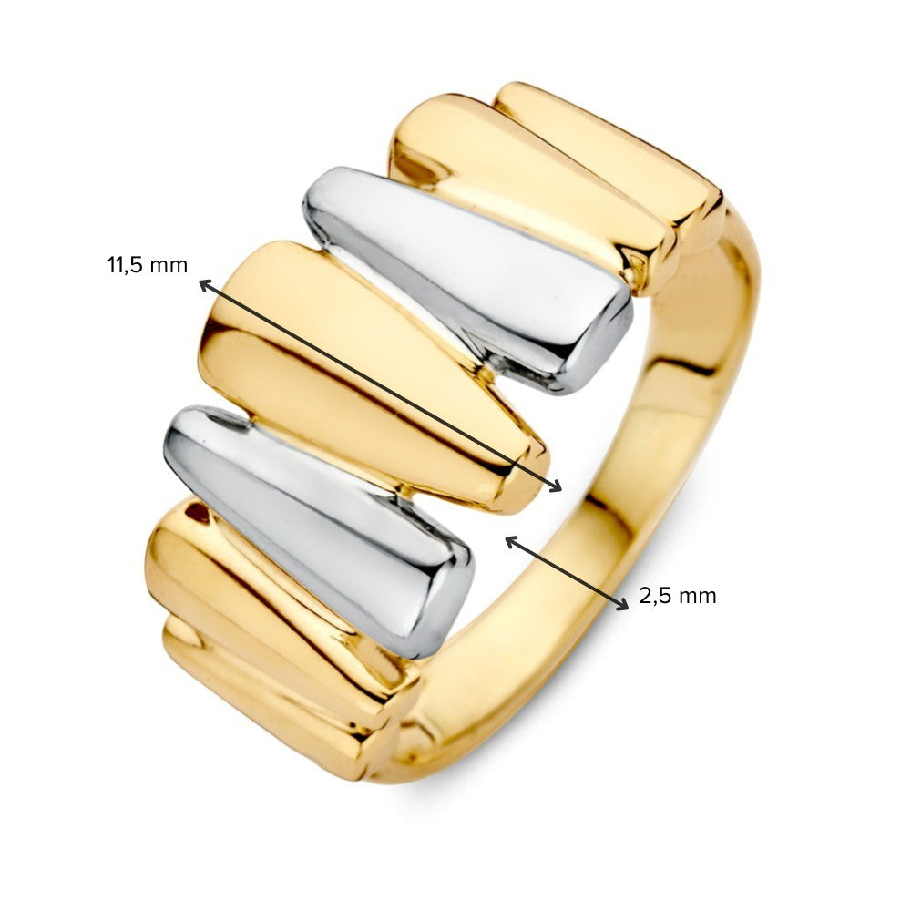 Bague pour femme bicolore 14 carats – Luxe et élégance en or jaune et or blanc
