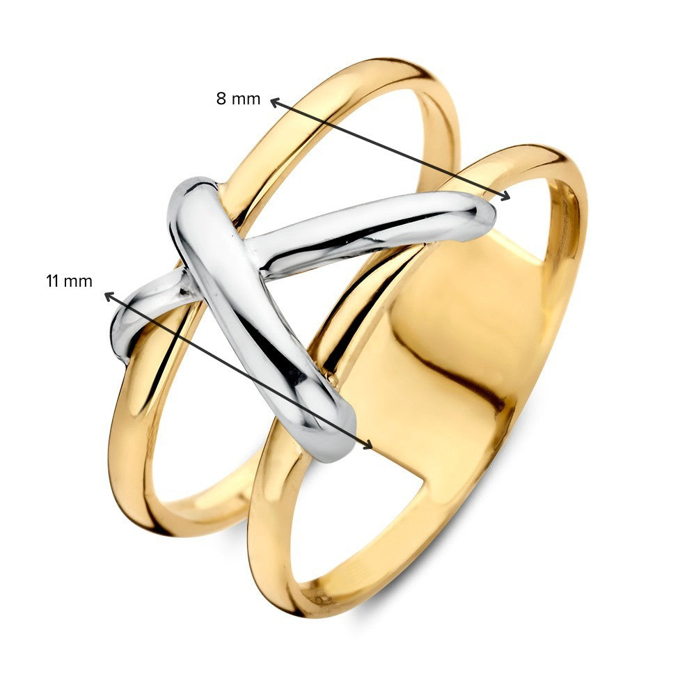Bague pour femme bicolore 14 carats – Luxe et élégance en or jaune et or blanc