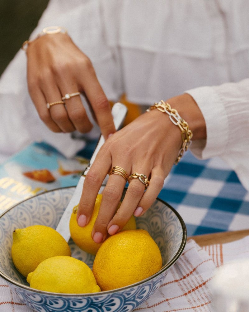 Bague en or blanc et or jaune bicolore 14 carats