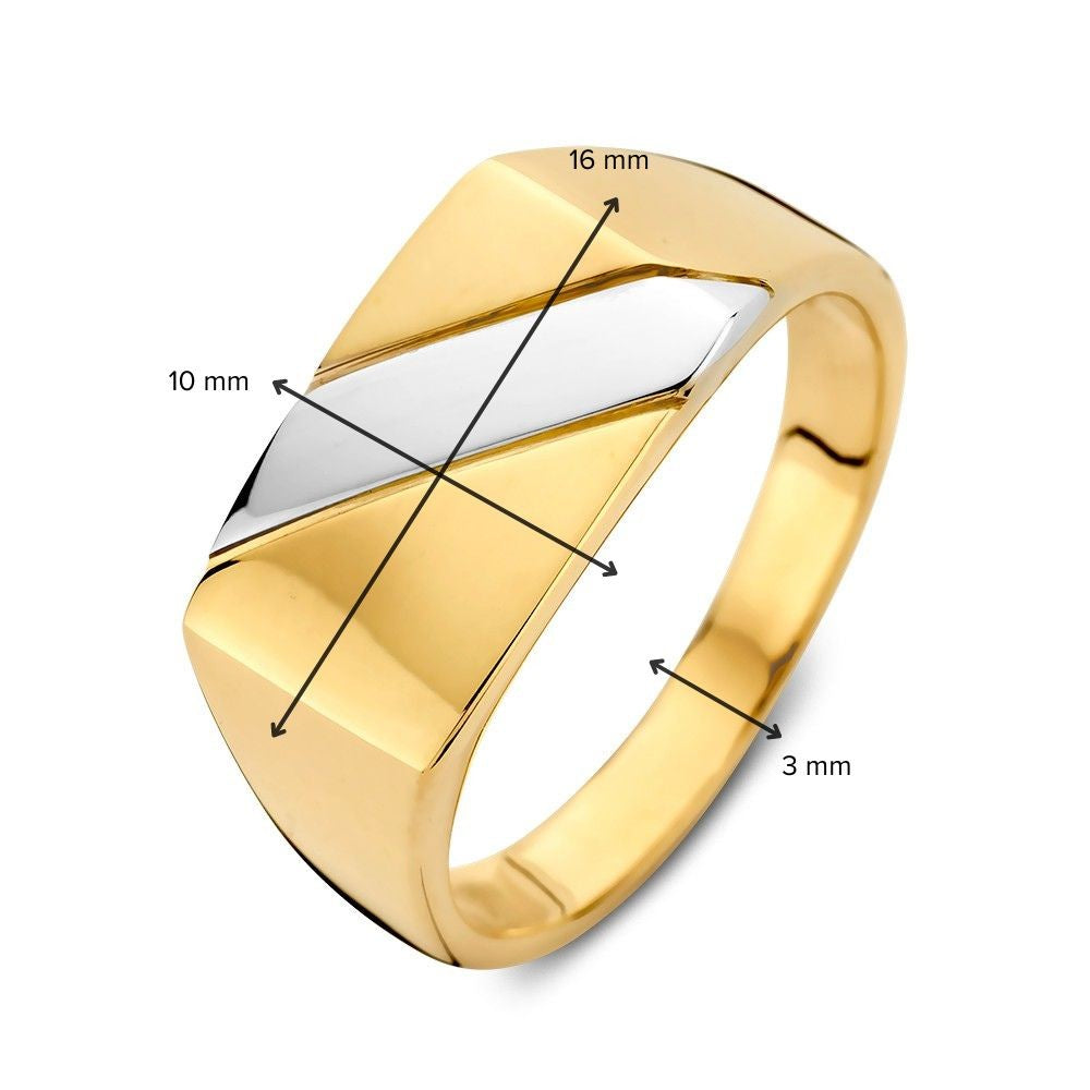 Bague pour homme en or jaune et or blanc - Design luxueux et durable