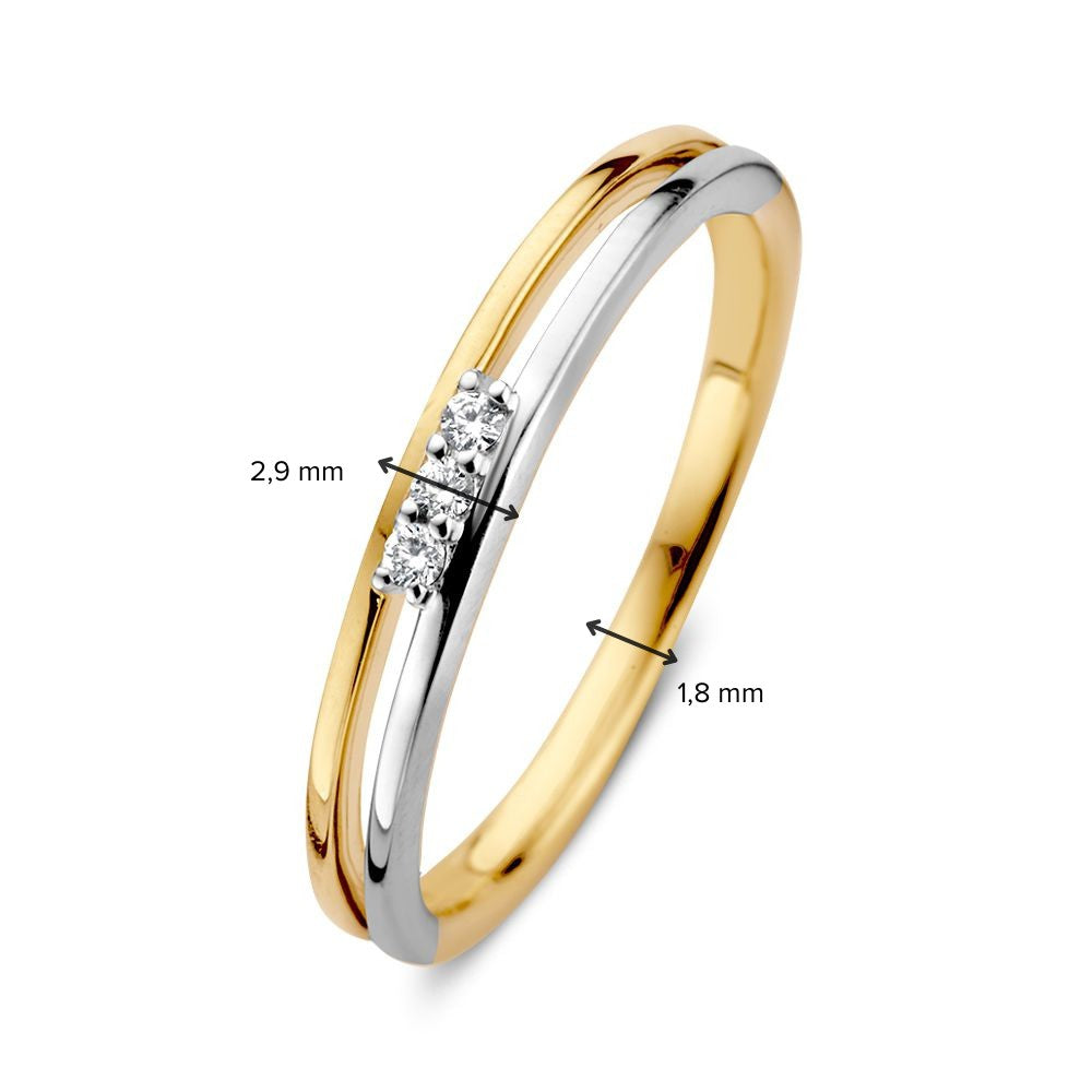 Bague en or bicolore 14 carats avec diamant