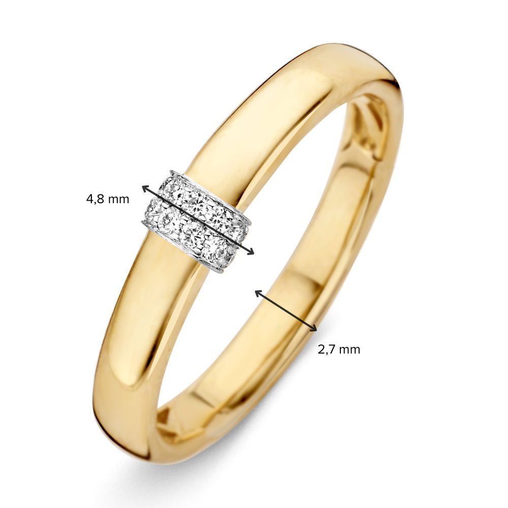 Bague pour femme en or bicolore 14 carats avec diamants taillés en brillant