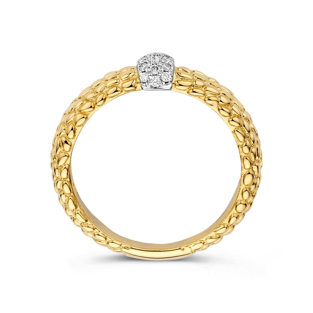Bague bicolore brillant 0.14 crt.