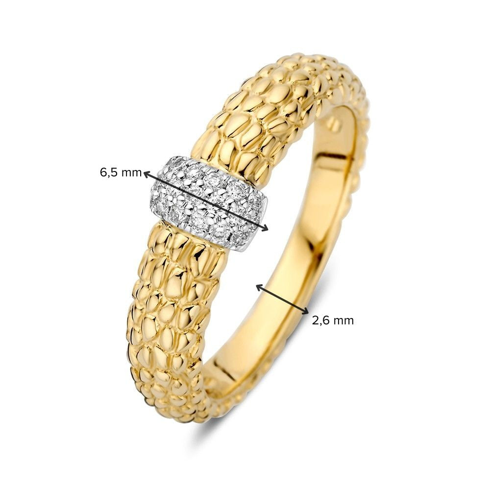 Bague bicolore brillant 0.14 crt.