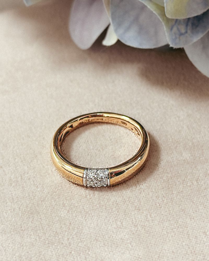 Bague bicolore brillant 0.16 crt.