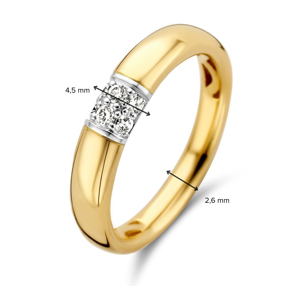 Bague bicolore brillant 0.16 crt.