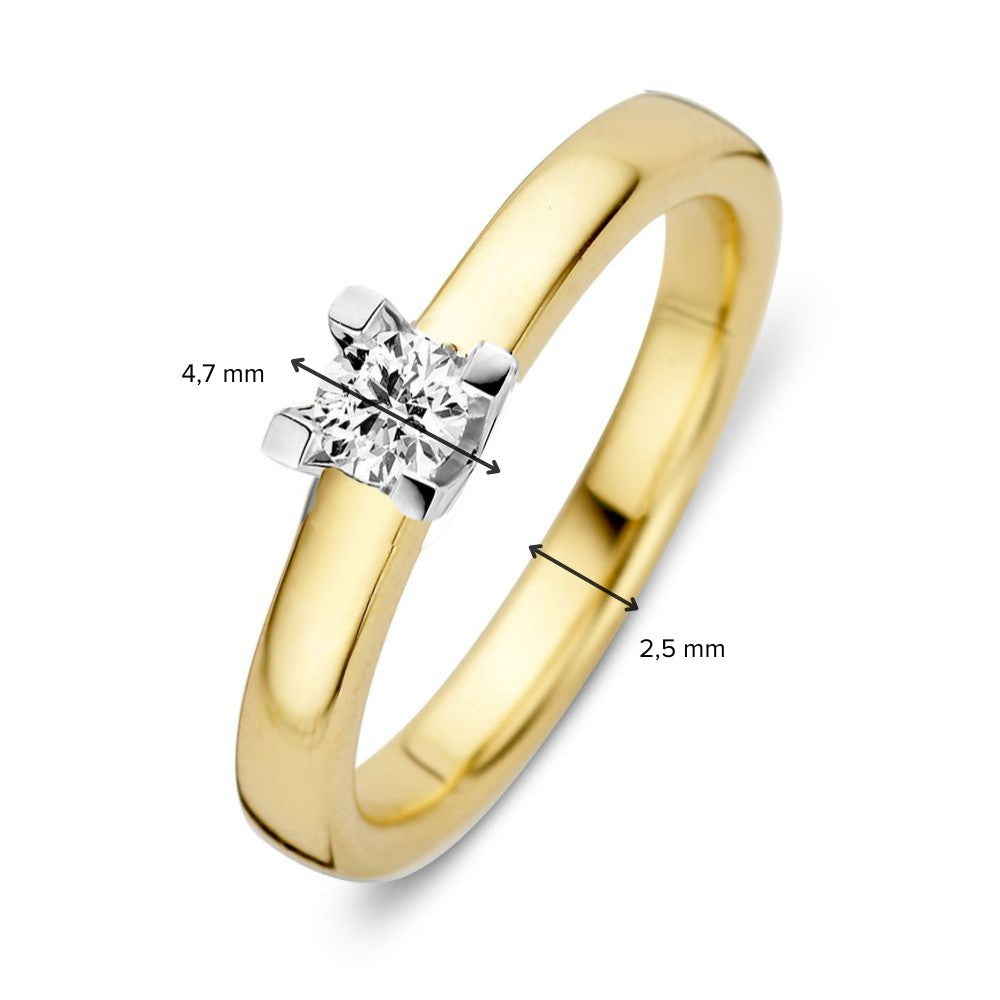 Bague bicolore brillant 0.19 crt.