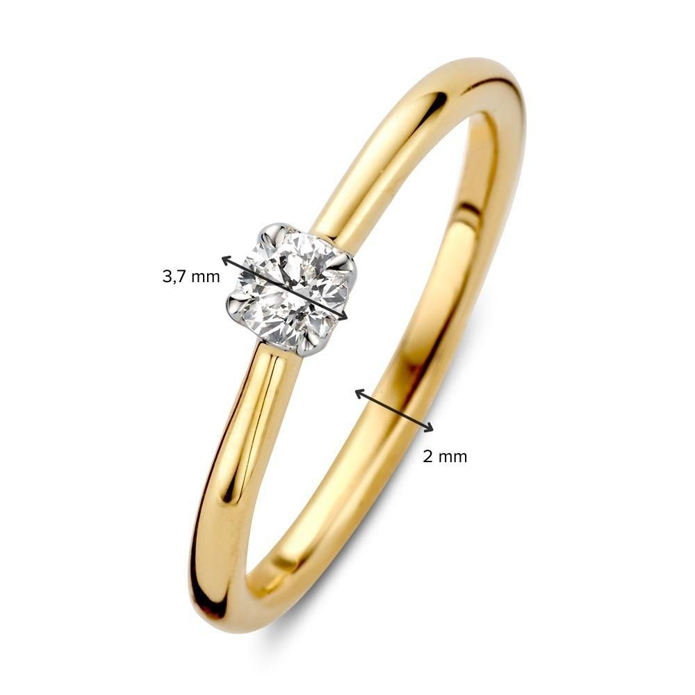 Bague Solitaire Bicolore en Or avec Diamant – 0.20 Carat