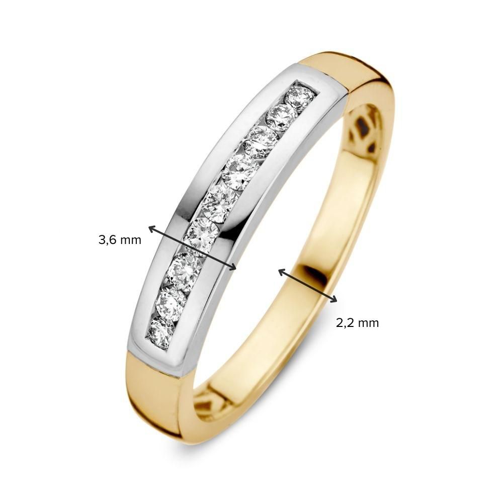 Bague en Or Bicolore avec Diamant en Sertissage Rails – 0.20 Carat