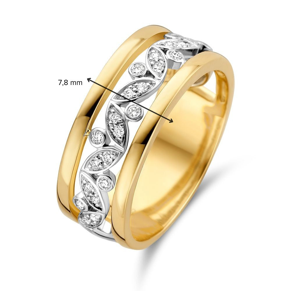 Bague Bicolore en Or avec Diamant – 0.20 Carat