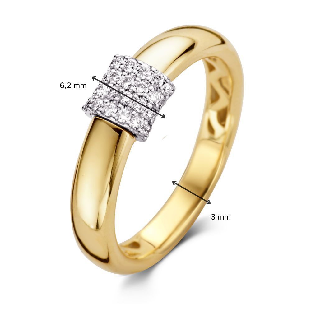 Bague pour femme bicolore avec diamant – 0.21 crt