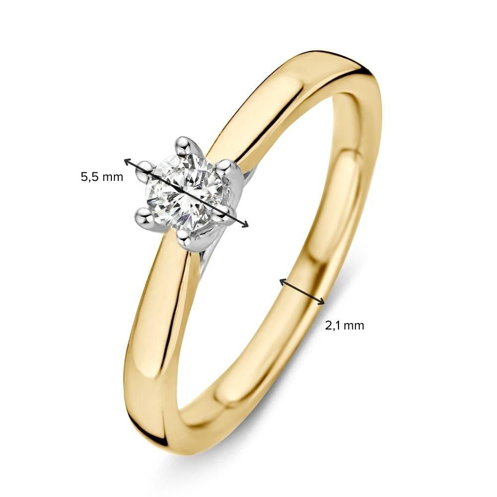 Bague Bicolore en Or Jaune et Or Blanc avec Diamant – 0,24 ct