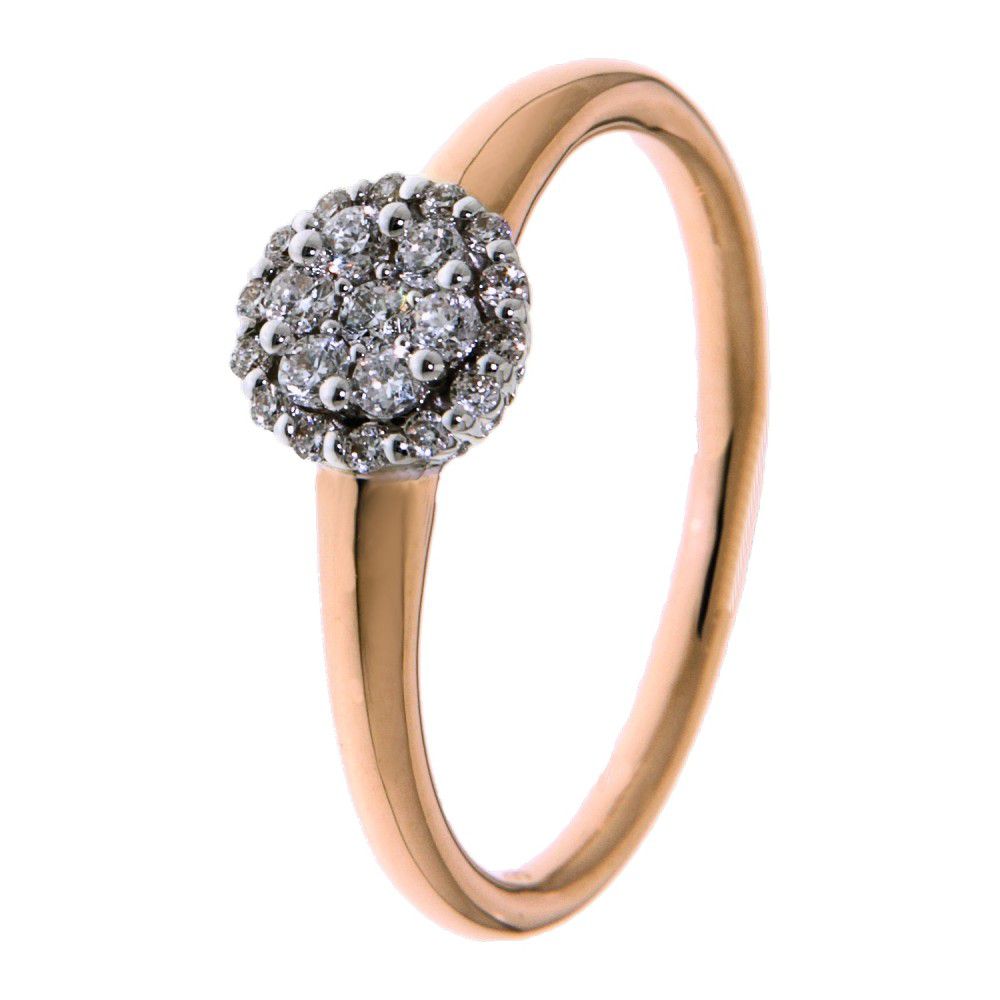 Bague bicolore en or blanc et rose avec un brillant de 0,25 carat.