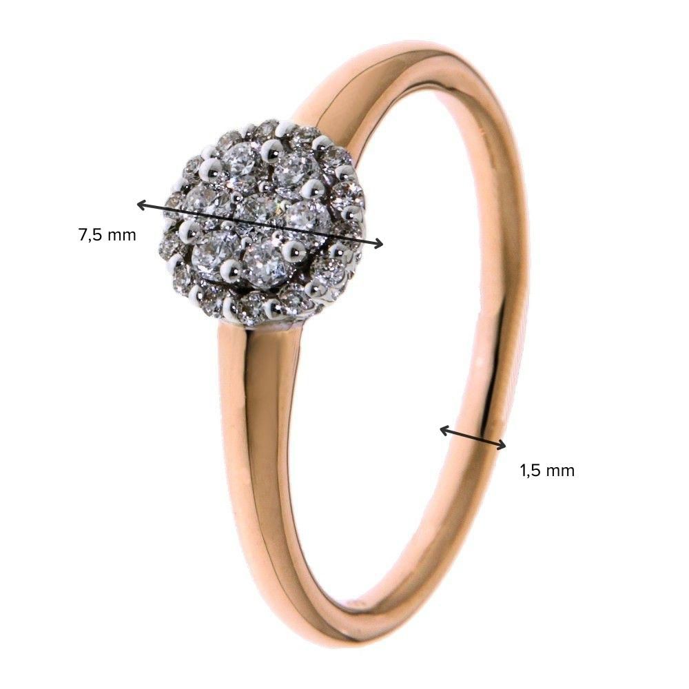 Bague Bicolore en Or Blanc et Or Rose avec 0,25 Carat de Diamant