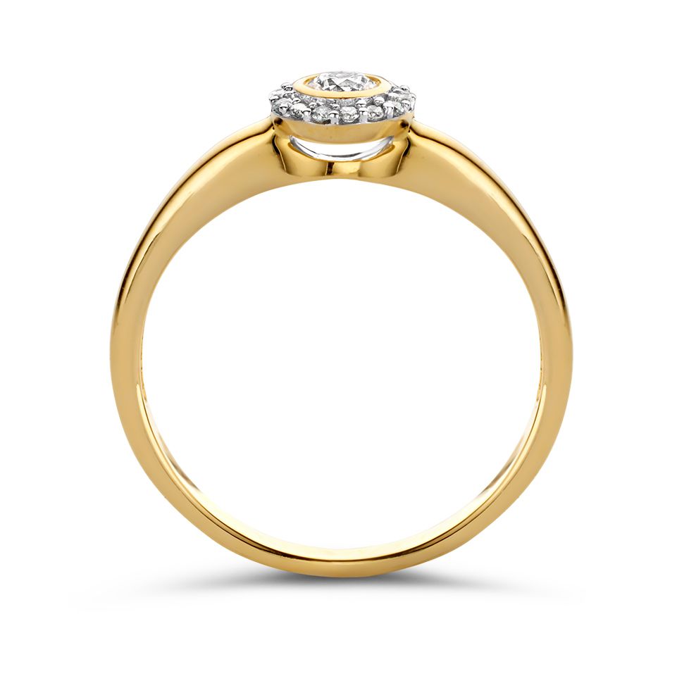 Bague Entourage Élégante en Or Jaune avec Diamants – 0.26 Carat