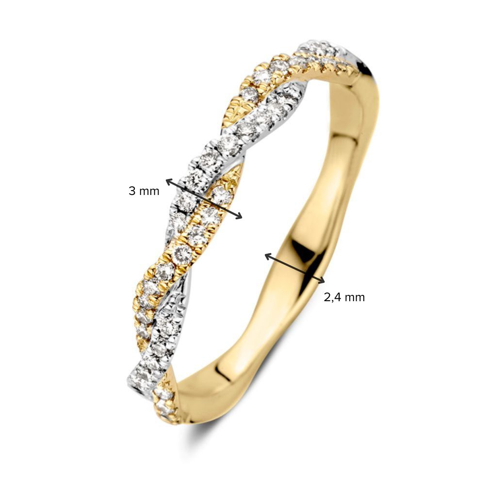 Bague en diamant tressée bicolore raffinée – 0.26 carat