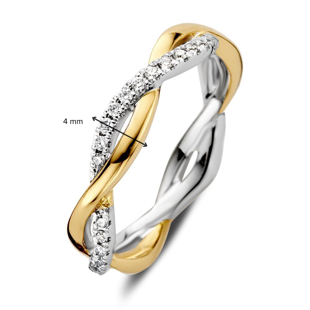 Bague en Or Bicolore avec Design Twist et Diamants – 0.27 Carat