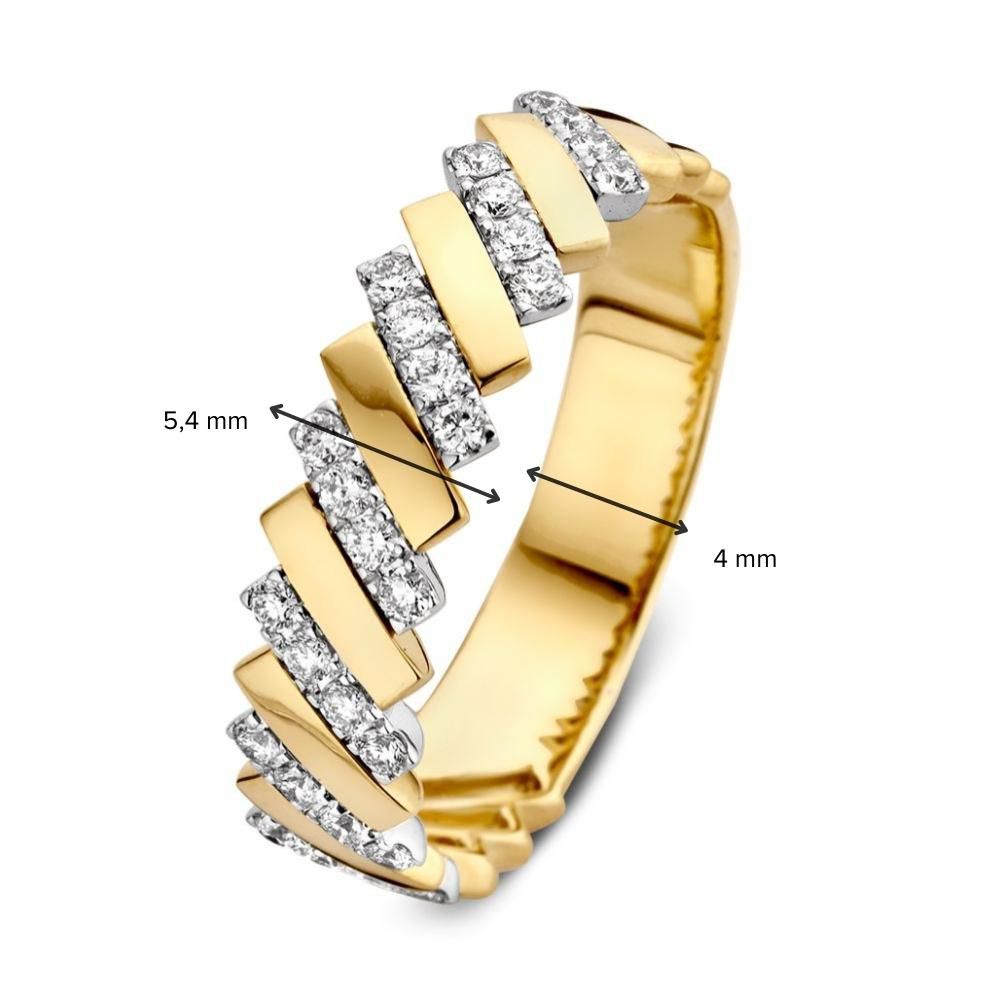Bague pour femme en or jaune et or blanc avec diamant de 0,30 crt
