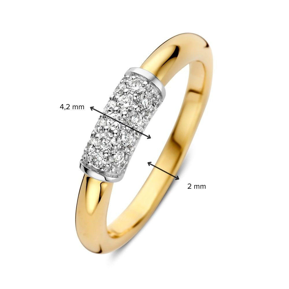 Bague en diamant bicolore élégante avec détails brillants 0.33 crt.