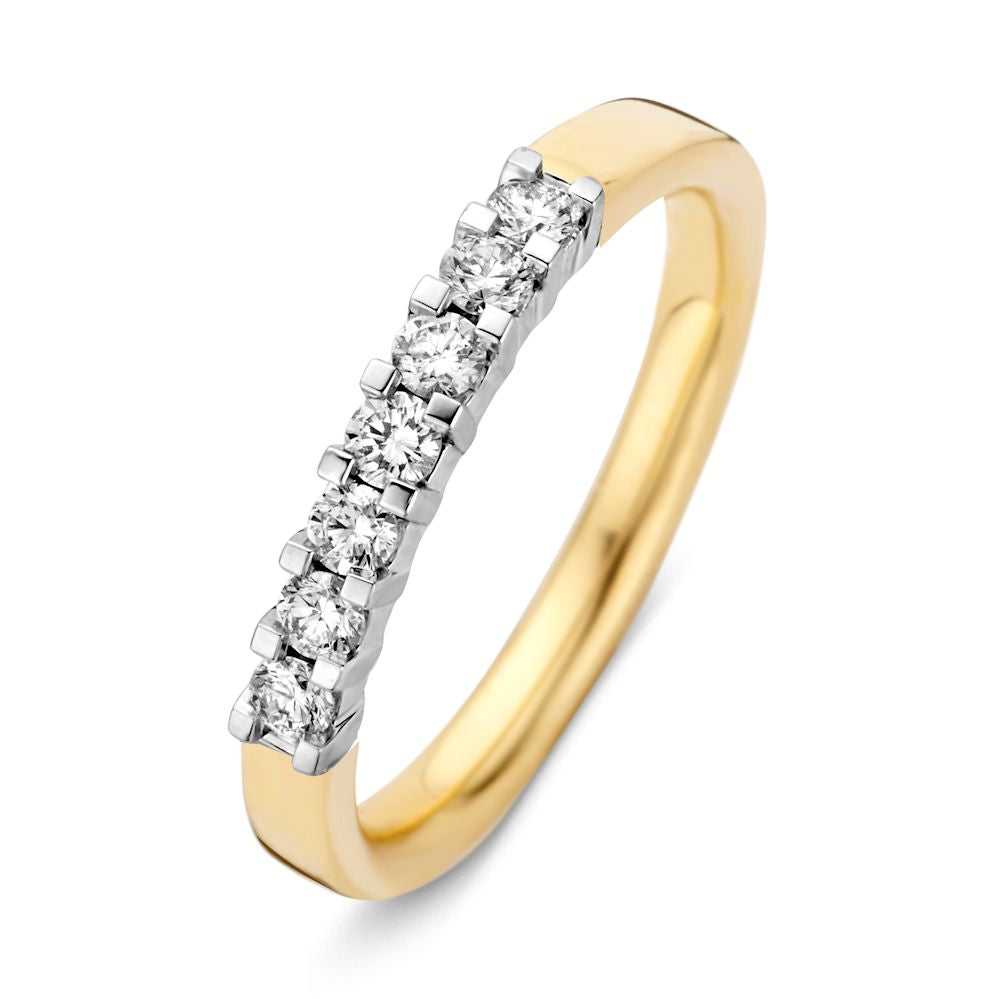 Bague bicolore en or avec diamants brillants de 0,35 ct.
