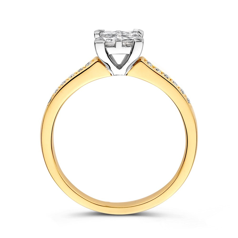 Bague bicolore brillant 0.50 crt.