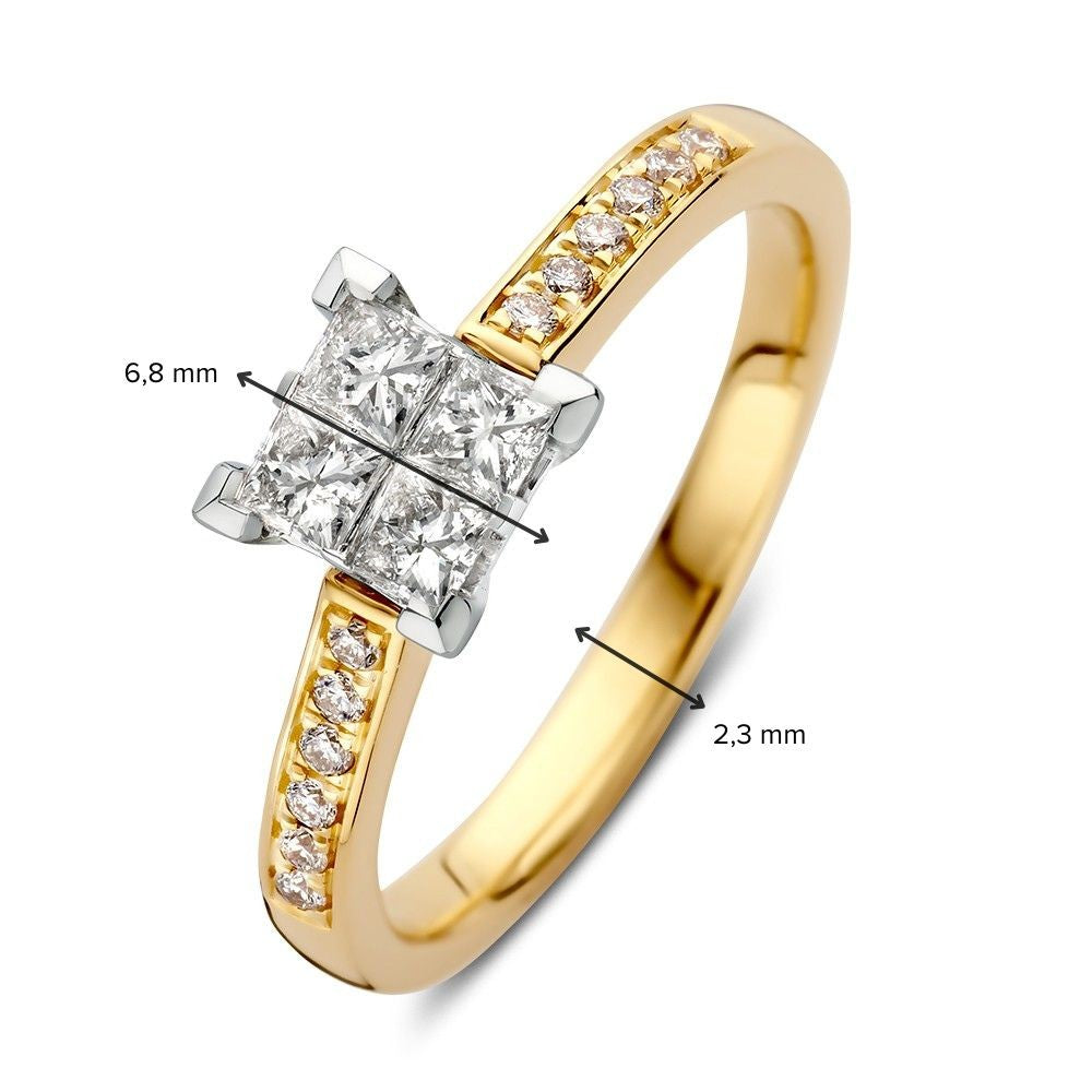Bague bicolore brillant 0.50 crt.