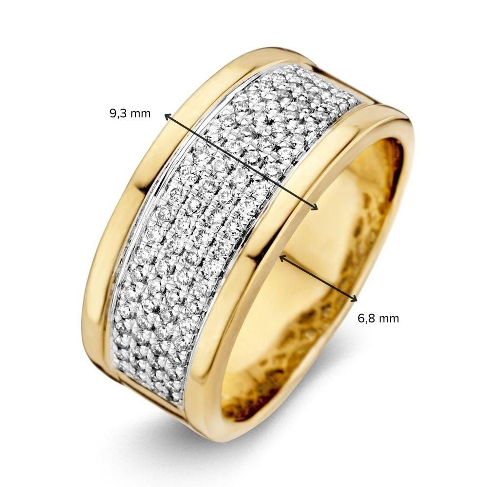 Bague pour femme en or jaune et or blanc avec diamant (0.51 crt) – 14 carats