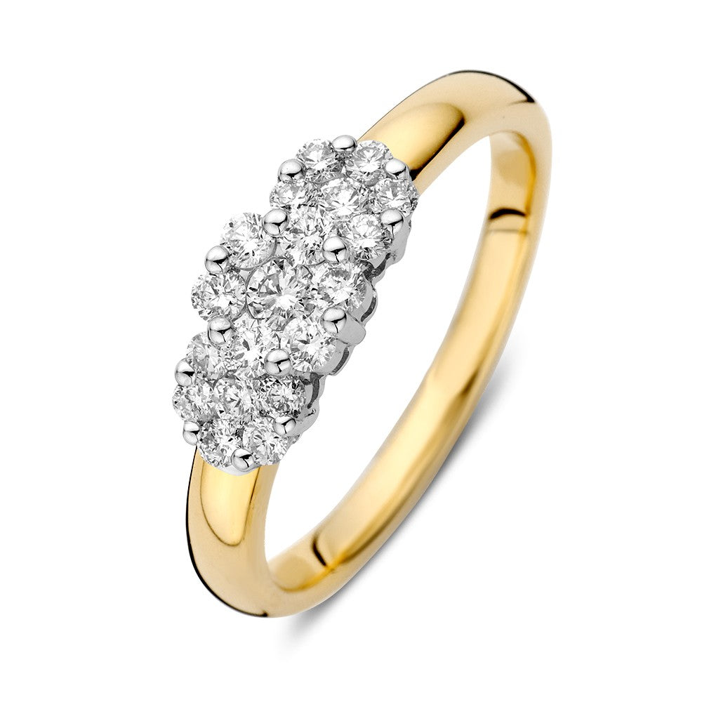 Bague bicolore en or avec brillants de 0,52 carat.