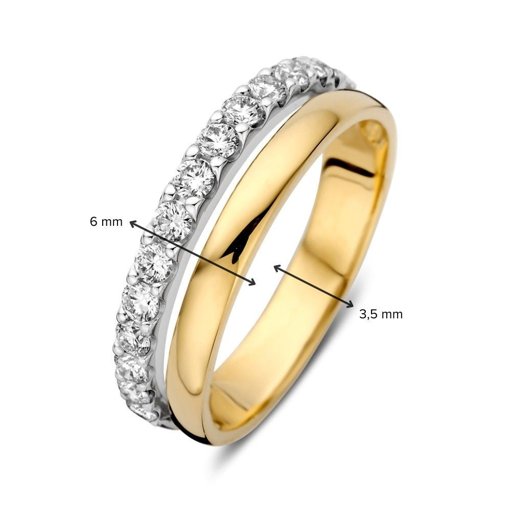 Bague bicolore brillant 0.58 crt.