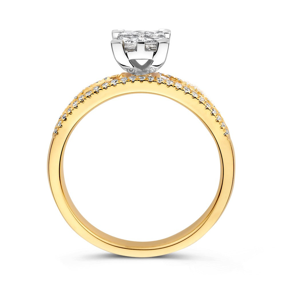 Bague bicolore brillant 0.94 crt.