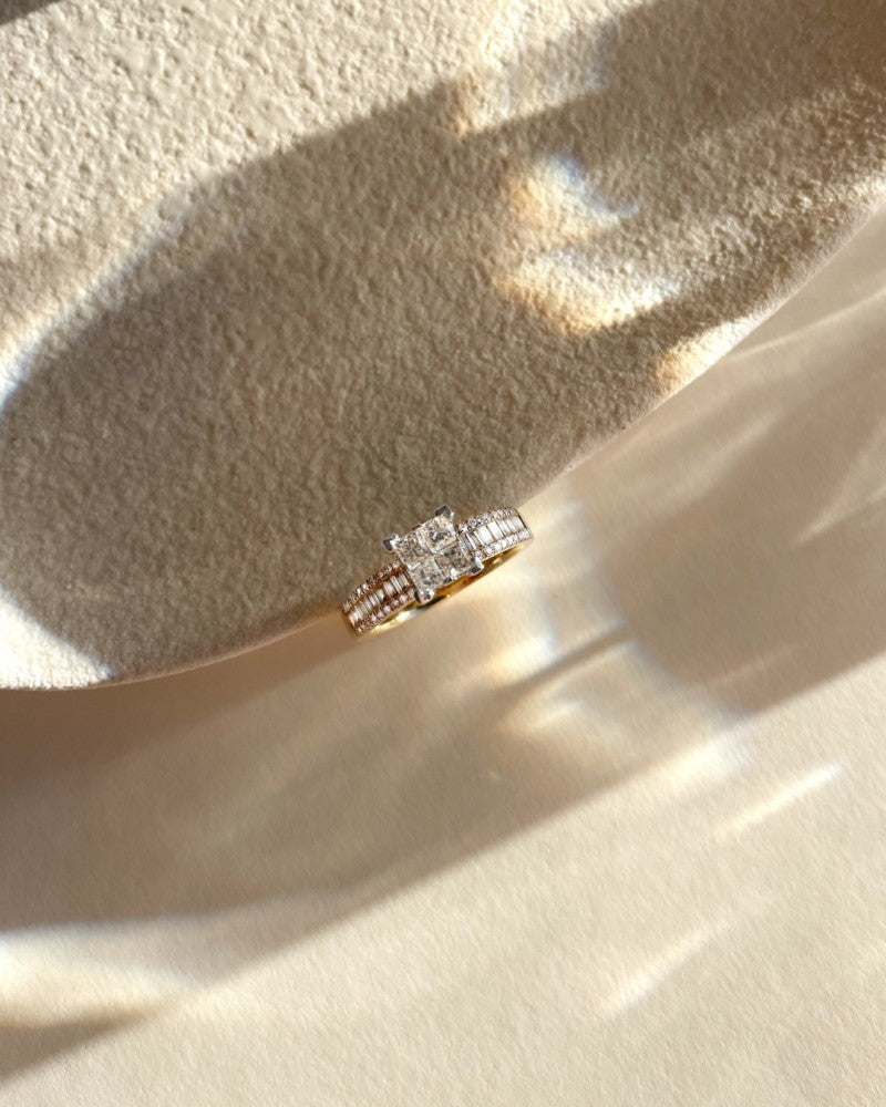 Bague bicolore brillant 0.94 crt.