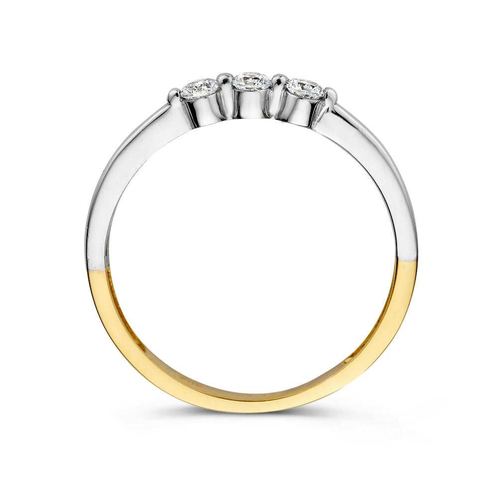 Bague bicolore zircone