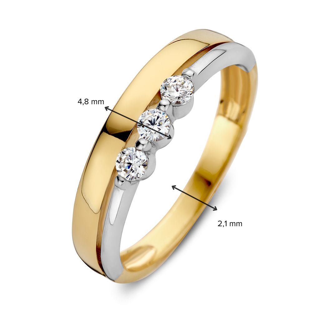 Bague bicolore zircone
