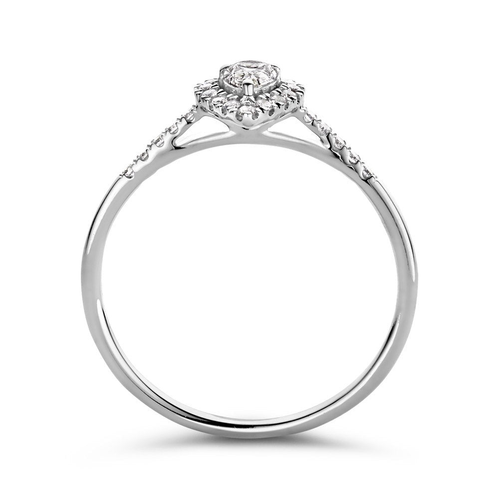 Bague Elin royal 0,30 crt. or blanc